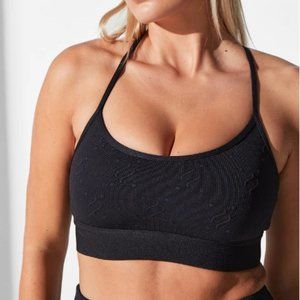 Noli Black Monogram JACQUARD STUDIO Sports BRA S NEW $58